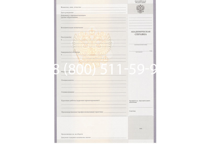 Купить Академическая справка образца 2010-2011 год для колледжа в Подольске Купить Академическая справка образца 2010-2011 год для колледжа в Подольске