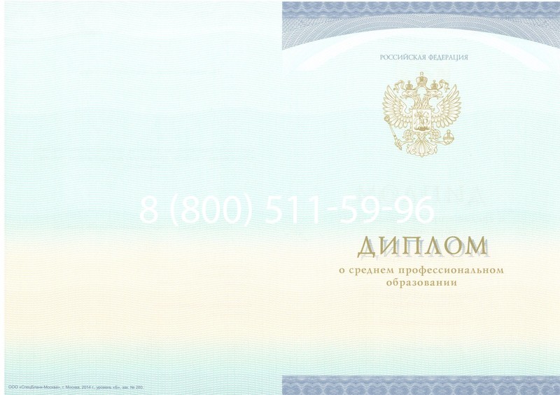 Заказать Диплом техникума (Спецбланк) 2014-2024 года в Подольске